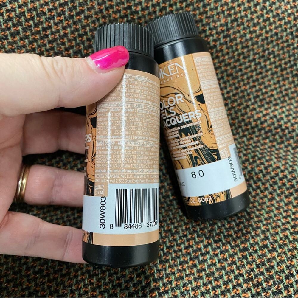 2pc lot Redken Color Gels Lacquers Mojave Brown 8.0 hair color NWT - Picture 2 of 2